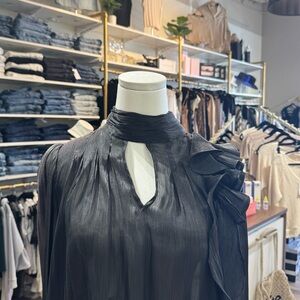 Astr Black Sheer Blouse